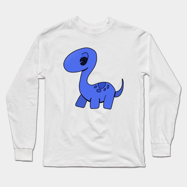 An Adorable Blue Dinosaur Long Sleeve T-Shirt by DiegoCarvalho